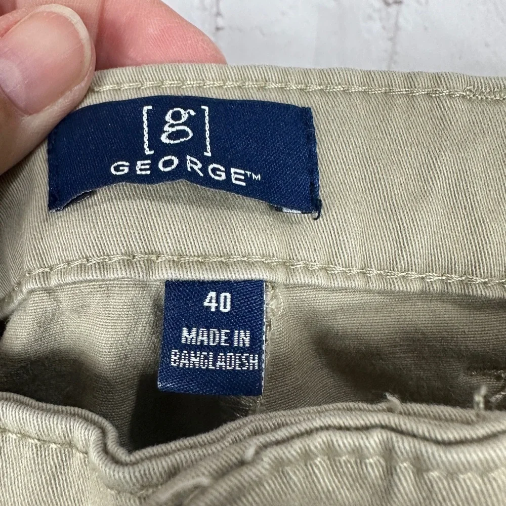 George Men's Chino‎ Shorts Beige tan cotton stretch, sz 40